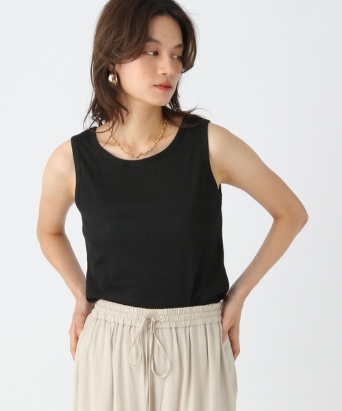 Elura（エルーラ）の「ラメタンクトップ／105302（Tシャツ/カットソー・レディース・ベージュ/ホワイト/ライトグレー/シルバー/ピンクベージュ/ブラック/ライトブルー・LARGE/MEDIUM）」の3枚目の写真