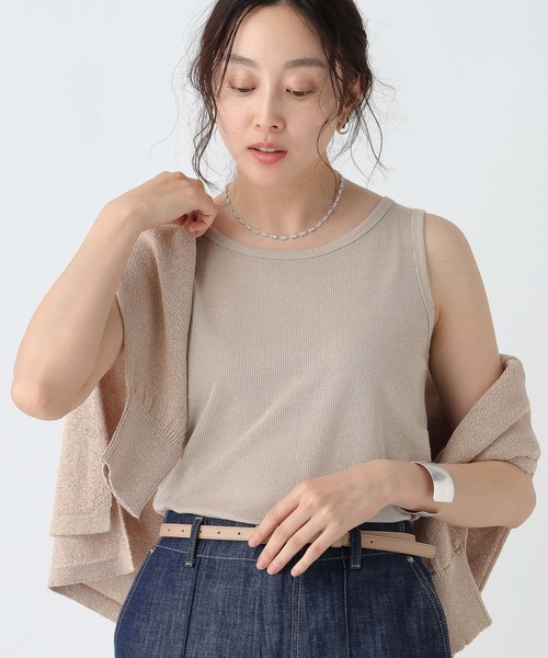 Elura（エルーラ）の「ラメタンクトップ／105302（Tシャツ/カットソー・レディース・ベージュ/ホワイト/ライトグレー/シルバー/ピンクベージュ/ブラック/ライトブルー・LARGE/MEDIUM）」の15枚目の写真