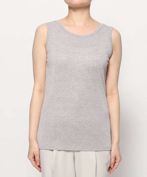 Elura（エルーラ）の「ラメタンクトップ／105302（Tシャツ/カットソー・レディース・ベージュ/ホワイト/ライトグレー/シルバー/ピンクベージュ/ブラック/ライトブルー・LARGE/MEDIUM）」の16枚目の写真