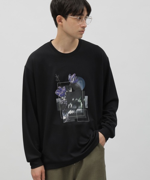 LAKOLE（ラコレ）の「フラワーグラフィック長袖T / 109213（Tシャツ/カットソー・メンズ・ホワイト/ブラック/ライトブルー・MEDIUM/LARGE）」の3枚目の写真