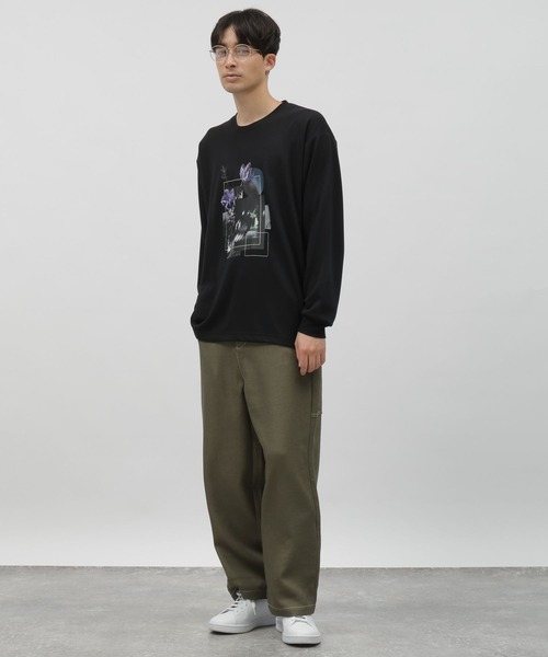 LAKOLE（ラコレ）の「フラワーグラフィック長袖T / 109213（Tシャツ/カットソー・メンズ・ホワイト/ブラック/ライトブルー・MEDIUM/LARGE）」の5枚目の写真