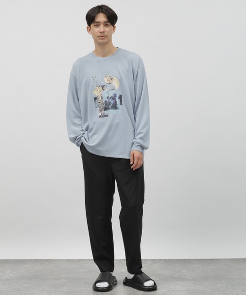 LAKOLE（ラコレ）の「フラワーグラフィック長袖T / 109213（Tシャツ/カットソー・メンズ・ホワイト/ブラック/ライトブルー・MEDIUM/LARGE）」の6枚目の写真