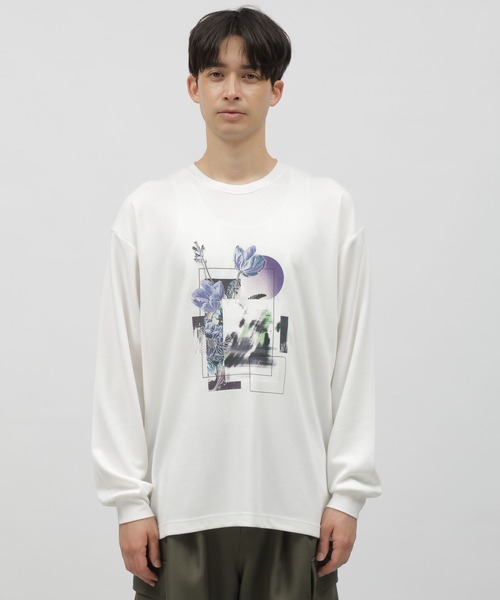 LAKOLE（ラコレ）の「フラワーグラフィック長袖T / 109213（Tシャツ/カットソー・メンズ・ホワイト/ブラック/ライトブルー・MEDIUM/LARGE）」の7枚目の写真