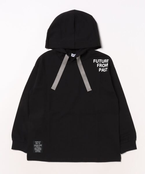 F.P（エフピー）の「ドライタッチ天竺フード付きロンＴ（Tシャツ/カットソー・キッズ・ホワイト/ブラック・140cm/150cm/160cm/170cm/130cm）」の2枚目の写真