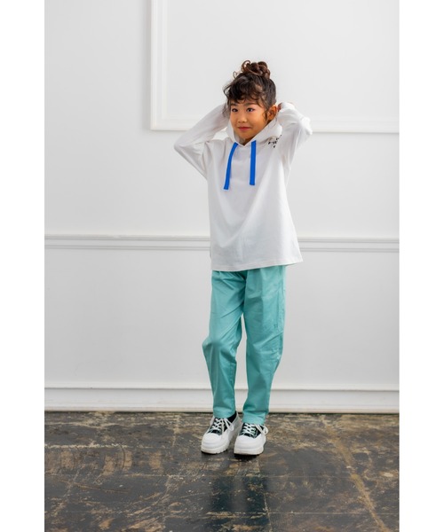 F.P（エフピー）の「ドライタッチ天竺フード付きロンＴ（Tシャツ/カットソー・キッズ・ホワイト/ブラック・140cm/150cm/160cm/170cm/130cm）」の7枚目の写真