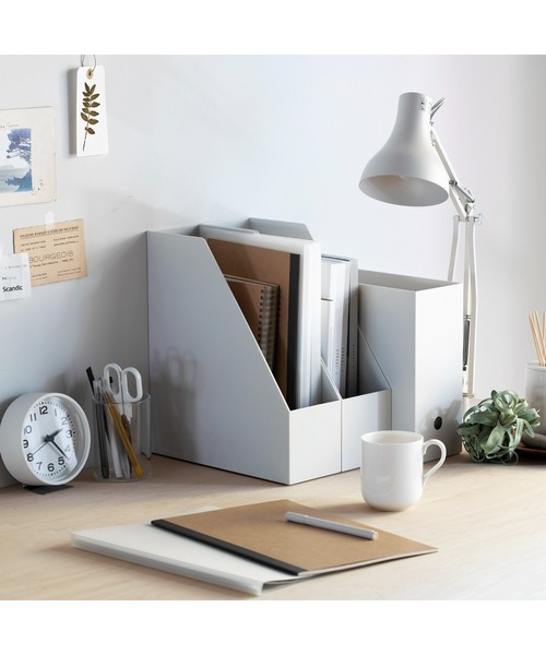 無印良品（ムジルシリョウヒン）の「再生ポリプロピレン入りスタンドファイルボックス　　約幅１０×奥行２７．６×高さ３１．８ｃｍ（収納グッズ・メンズ・ライトグレー系6・FREE）」の6枚目の写真