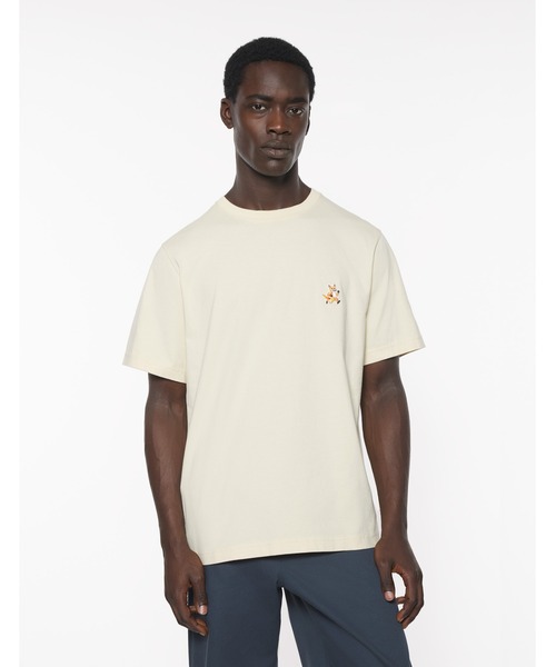 Tシャツ・カットソー Maison Kitsune Unisex Flash Fox Comfort Tee Ivory セール】DOUBLE BOLD FOX HEAD PATCH COMFORT TEE SHIRT（T