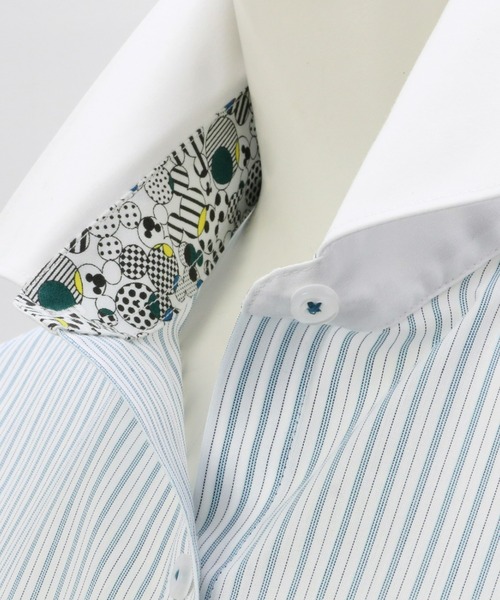 TOKYO SHIRTS(トウキョウシャツ)の「【Disney ディズニー】形態安定ノーアイロン クレリックワイド 長袖ビジネスワイシャツ(ビジネスシャツ・レディース・グリーン・S/M/L/LL/XL)」の3枚目の写真