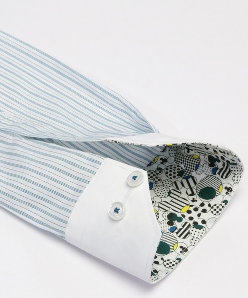 TOKYO SHIRTS(トウキョウシャツ)の「【Disney ディズニー】形態安定ノーアイロン クレリックワイド 長袖ビジネスワイシャツ(ビジネスシャツ・レディース・グリーン・S/M/L/LL/XL)」の4枚目の写真