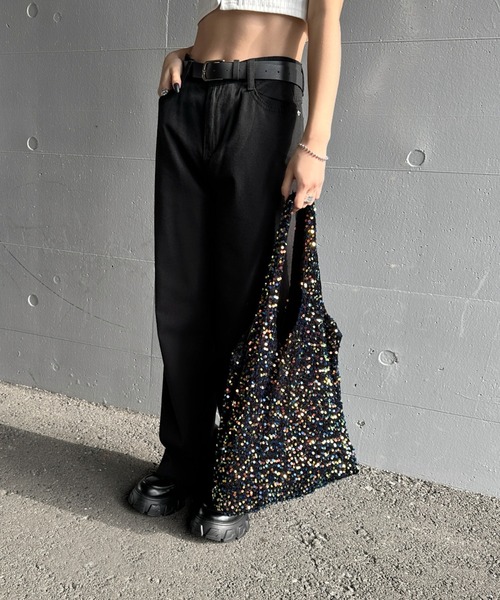 LVEU.(ラブユ.)の「【LVEU.】スパンコールマルシェバッグ / バッグ BAG 鞄 エコバッグ トート スパンコール ベロア ブラック グレー ミックス マルチ ZOZOTOWN限定(エコバッグ/サブバッグ・レディース・マルチ/ブラック/グレー・FREE)」の8枚目の写真