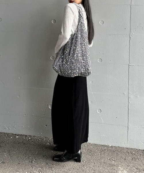 LVEU.(ラブユ.)の「【LVEU.】スパンコールマルシェバッグ / バッグ BAG 鞄 エコバッグ トート スパンコール ベロア ブラック グレー ミックス マルチ ZOZOTOWN限定(エコバッグ/サブバッグ・レディース・マルチ/ブラック/グレー・FREE)」の9枚目の写真