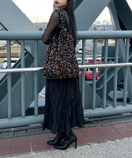 LVEU.(ラブユ.)の「【LVEU.】スパンコールマルシェバッグ / バッグ BAG 鞄 エコバッグ トート スパンコール ベロア ブラック グレー ミックス マルチ ZOZOTOWN限定(エコバッグ/サブバッグ・レディース・マルチ/ブラック/グレー・FREE)」の13枚目の写真