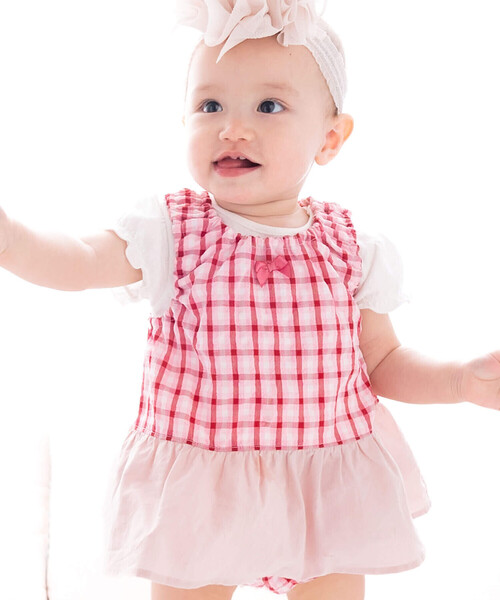 【セール】リップルチェックチュニック (70~90cm)（その他ベビーウェア）｜fillot de bebe reduction（フィヨデュベベルダクティオン）その他ベビーウェア