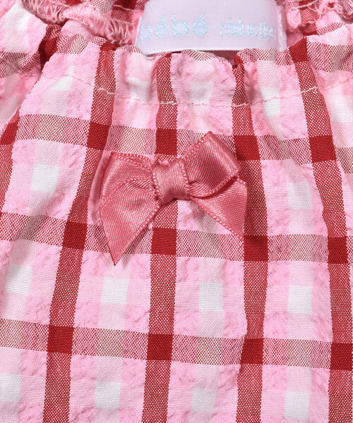 【セール】リップルチェックチュニック (70~90cm)（その他ベビーウェア）｜fillot de bebe reduction（フィヨデュベベルダクティオン）