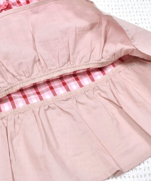 【セール】リップルチェックチュニック (70~90cm)（その他ベビーウェア）｜fillot de bebe reduction（フィヨデュベベルダクティオン）