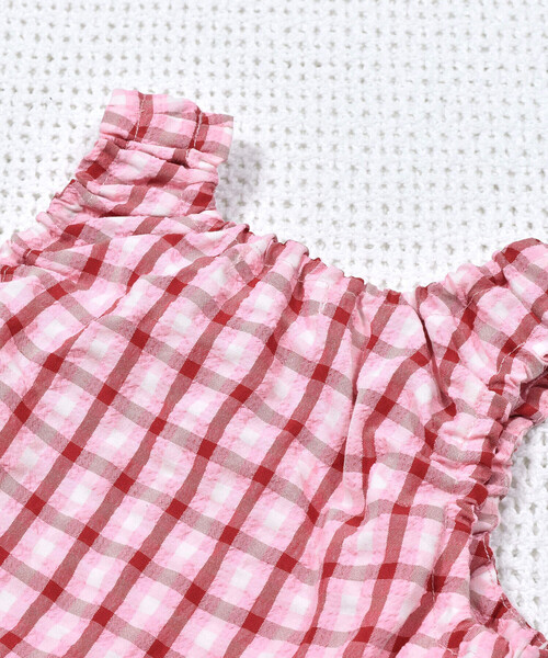 【セール】リップルチェックチュニック (70~90cm)（その他ベビーウェア）｜fillot de bebe reduction（フィヨデュベベルダクティオン）