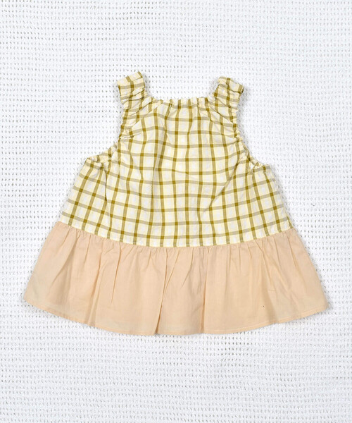 【セール】リップルチェックチュニック (70~90cm)（その他ベビーウェア）｜fillot de bebe reduction（フィヨデュベベルダクティオン）