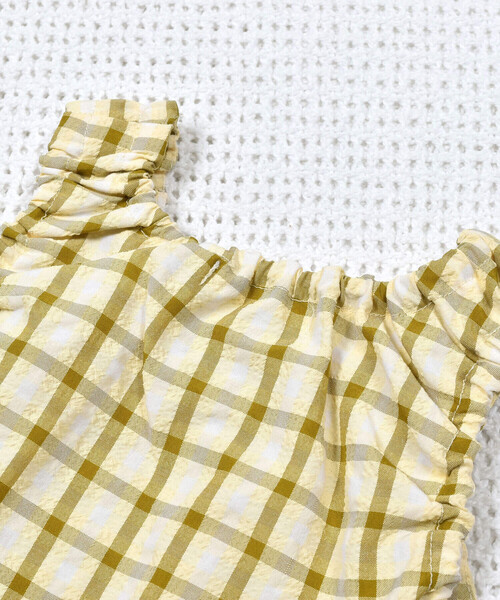 【セール】リップルチェックチュニック (70~90cm)（その他ベビーウェア）｜fillot de bebe reduction（フィヨデュベベルダクティオン）