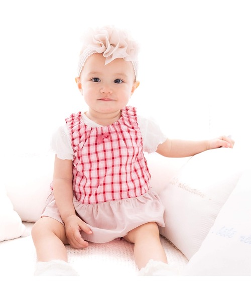 【セール】リップルチェックチュニック (70~90cm)（その他ベビーウェア）｜fillot de bebe reduction（フィヨデュベベルダクティオン）