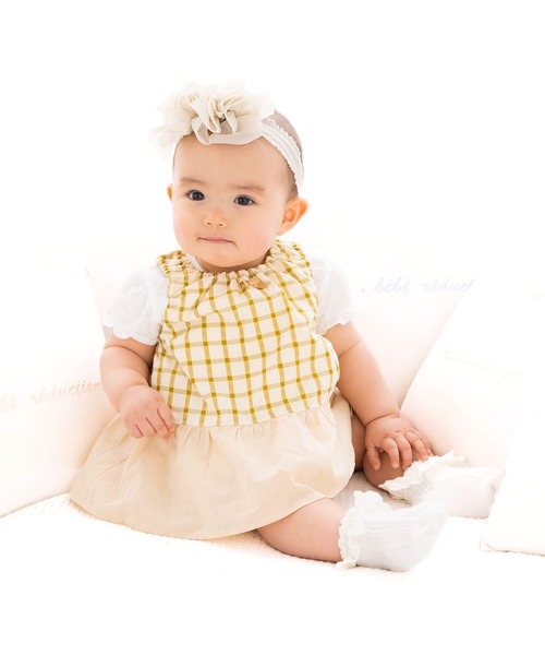【セール】リップルチェックチュニック (70~90cm)（その他ベビーウェア）｜fillot de bebe reduction（フィヨデュベベルダクティオン）