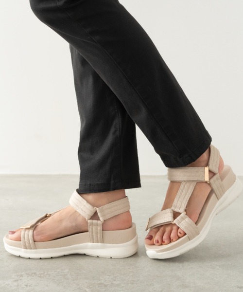 HEAL ME（ヒールミー）の「HEAL ME ヒールミー レディース 厚底スポーツサンダル 224301（サンダル・レディース・ブラック/ベージュ・LL/M/L/S）」の7枚目の写真