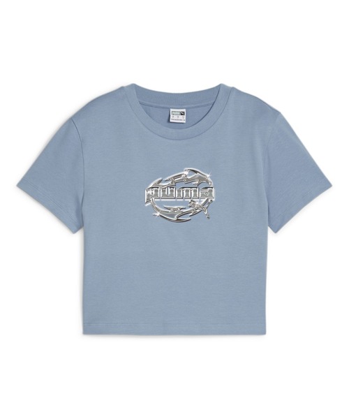 PUMA(プーマ)の「PUMA プーマ ウィメンズ グラフィックス ハイパー ガール 半袖 Tシャツ(Tシャツ/カットソー・レディース・ブラック/ブルー系その他/ホワイト/ピンク・MEDIUM/LARGE/X-SMALL/SMALL)」の3枚目の写真