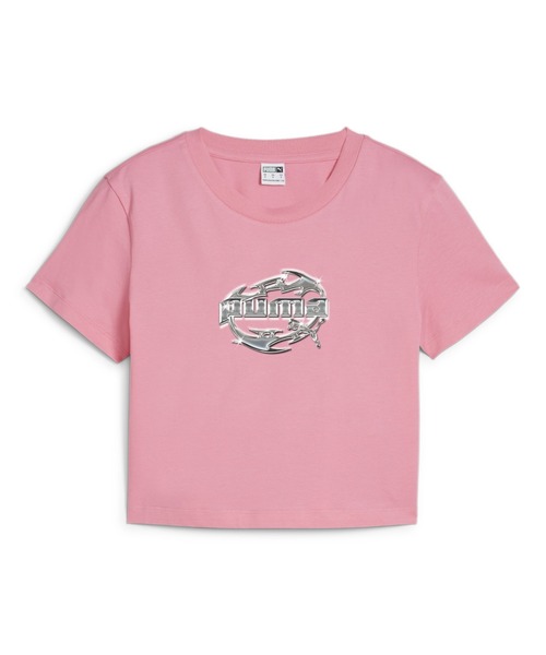 PUMA(プーマ)の「PUMA プーマ ウィメンズ グラフィックス ハイパー ガール 半袖 Tシャツ(Tシャツ/カットソー・レディース・ブラック/ブルー系その他/ホワイト/ピンク・MEDIUM/LARGE/X-SMALL/SMALL)」の4枚目の写真