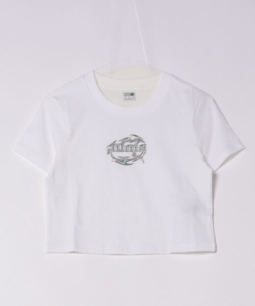 PUMA(プーマ)の「PUMA プーマ ウィメンズ グラフィックス ハイパー ガール 半袖 Tシャツ(Tシャツ/カットソー・レディース・ブラック/ブルー系その他/ホワイト/ピンク・MEDIUM/LARGE/X-SMALL/SMALL)」の6枚目の写真