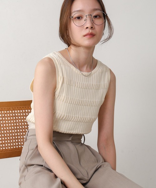 Bab（バブ）の「ニットリブ編みタンクトップ（タンクトップ）」 - WEAR