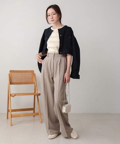 Bab（バブ）の「ニットリブ編みタンクトップ（タンクトップ・レディース・ベージュ/ライトグリーン/チャコールグレー/アイボリー・FREE）」の22枚目の写真