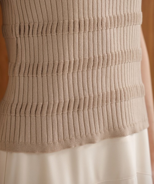 Bab（バブ）の「ニットリブ編みタンクトップ（タンクトップ・レディース・ベージュ/ライトグリーン/チャコールグレー/アイボリー・FREE）」の19枚目の写真