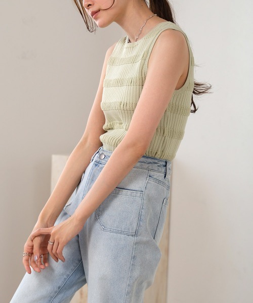 Bab（バブ）の「ニットリブ編みタンクトップ（タンクトップ）」 - WEAR