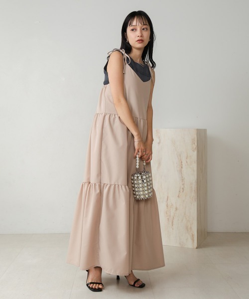 Bab（バブ）の「ニットリブ編みタンクトップ（タンクトップ・レディース・ベージュ/ライトグリーン/チャコールグレー/アイボリー・FREE）」の7枚目の写真