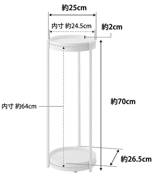 BIRTHDAY BAR（バースデイバー）の「tower キャスター付きプランタースタンド 2段（収納グッズ・レディース・ブラック/ホワイト・フリー）」の4枚目の写真