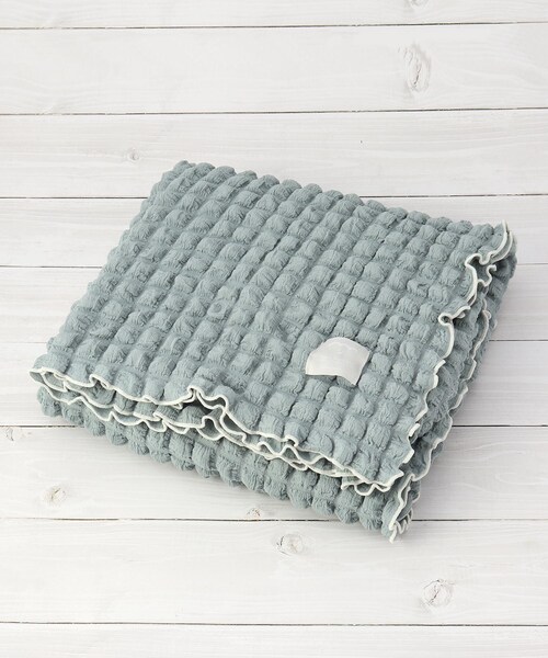 one'sterrace（ワンズテラス）の「◆ポップコーン マルチカバーケット（ブランケット・レディース・ブルー系その他7/アイボリー系8・99）」の2枚目の写真