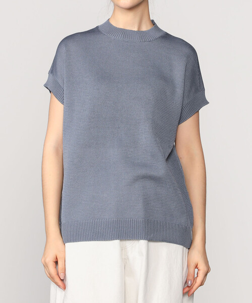 THIBAULT VAN DER STRAETE（ティボー・ヴァン・ダル・ストラット）の「THIBAULT VAN DER STRAETE | コットン モックネックニットプルオーバー WOMEN（ニット/セーター・レディース・ベージュ/ライトブルー・S）」の16枚目の写真