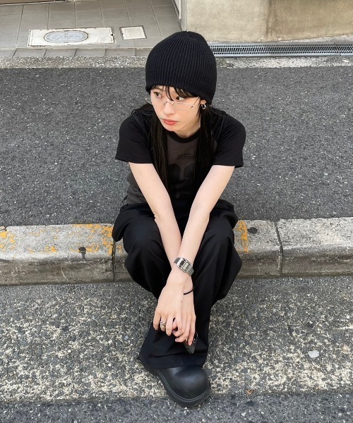 ちょっこりさん　服　シャツ&ジーンズ　黒カーデ　メガネ Chikashitsu +（チカシツプラス）の「ストリートファッション