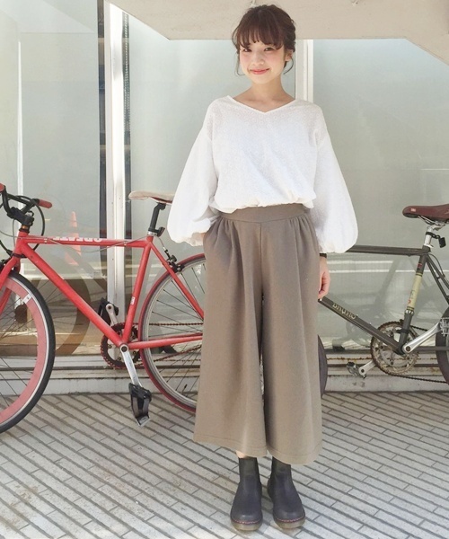 Kastane（カスタネ）の「リップルガウチョパンツ（その他パンツ・レディース・キャメル/アイボリー/カーキ・FREE）」の3枚目の写真
