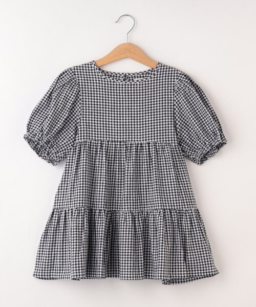 SHOO・LA・RUE（シューラルー）の「◆【110-140cm】フレンチリネンブレンド ティアードチュニック（チュニック・キッズ・ホワイト/ブラック系1/ネイビー/ブルー系その他3・11/12/13/14）」の2枚目の写真