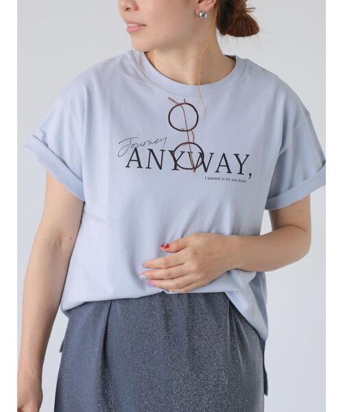 Lugnoncure(ルノンキュール)の「メガネ刺繍Tシャツ(Tシャツ/カットソー・レディース・チャコールグレー/オフホワイト/サックスブルー/ベージュ・F)」の4枚目の写真