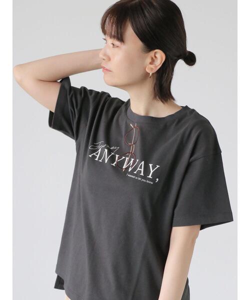 Lugnoncure(ルノンキュール)の「メガネ刺繍Tシャツ(Tシャツ/カットソー・レディース・チャコールグレー/オフホワイト/サックスブルー/ベージュ・F)」の5枚目の写真