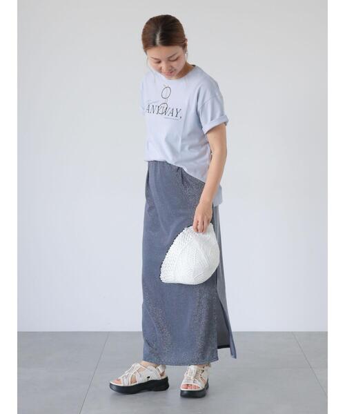 Lugnoncure(ルノンキュール)の「メガネ刺繍Tシャツ(Tシャツ/カットソー・レディース・チャコールグレー/オフホワイト/サックスブルー/ベージュ・F)」の11枚目の写真
