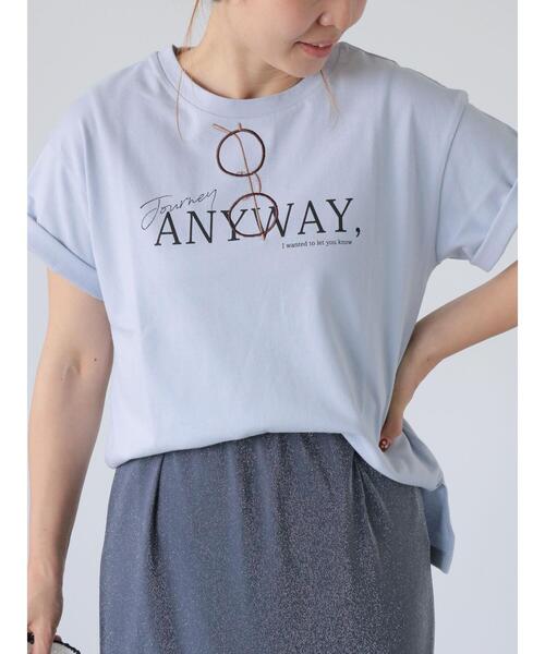 Lugnoncure(ルノンキュール)の「メガネ刺繍Tシャツ(Tシャツ/カットソー・レディース・チャコールグレー/オフホワイト/サックスブルー/ベージュ・F)」の10枚目の写真