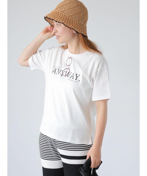 Lugnoncure(ルノンキュール)の「メガネ刺繍Tシャツ(Tシャツ/カットソー・レディース・チャコールグレー/オフホワイト/サックスブルー/ベージュ・F)」の7枚目の写真