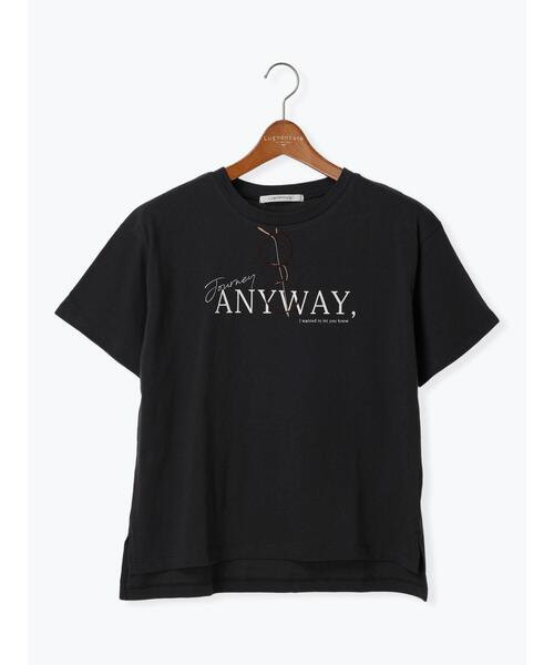Lugnoncure(ルノンキュール)の「メガネ刺繍Tシャツ(Tシャツ/カットソー・レディース・チャコールグレー/オフホワイト/サックスブルー/ベージュ・F)」の21枚目の写真