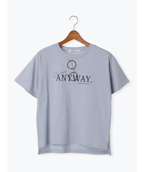 Lugnoncure(ルノンキュール)の「メガネ刺繍Tシャツ(Tシャツ/カットソー・レディース・チャコールグレー/オフホワイト/サックスブルー/ベージュ・F)」の18枚目の写真