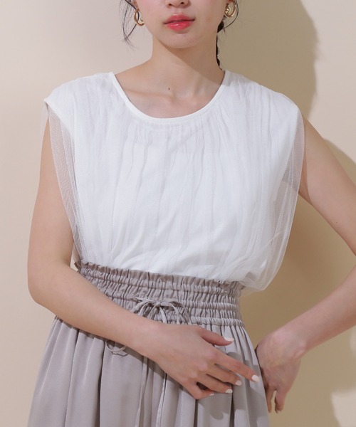 セール】◇〈washable〉ボリュームチュールトップス（T