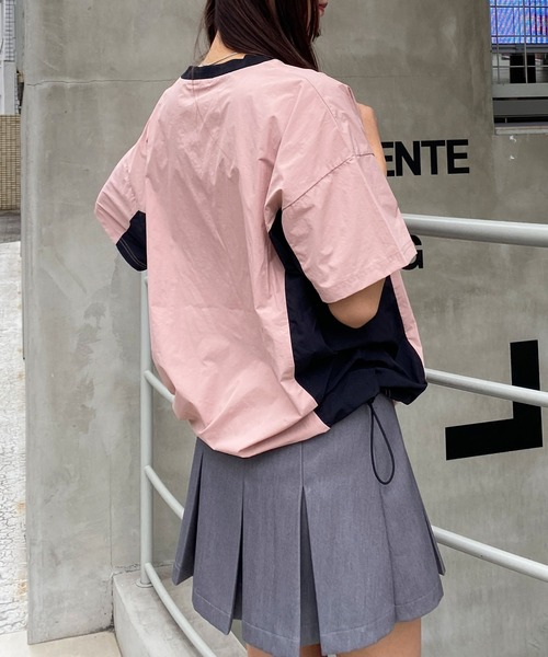 INGNI(イング)の「裾ドロストナイロンチュニックトップス/A(その他トップス・レディース・ブラック×ホワイト/ピンク系7/ホワイト×ブラック・M)」の22枚目の写真