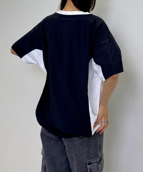 INGNI(イング)の「裾ドロストナイロンチュニックトップス/A(その他トップス・レディース・ブラック×ホワイト/ピンク系7/ホワイト×ブラック・M)」の14枚目の写真