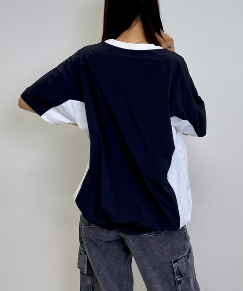 INGNI(イング)の「裾ドロストナイロンチュニックトップス/A(その他トップス・レディース・ブラック×ホワイト/ピンク系7/ホワイト×ブラック・M)」の15枚目の写真